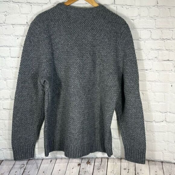 Duluth Trading Co. 100% Shetland Wool  Sweater Crew Neck Textured Gray Size L - Picture 4 of 6